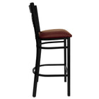 Flash Furniture HERCULES Series Black "X" Back Metal Restaurant Barstool - Burgundy Vinyl Seat - 2 Pack-Burgundy Vinyl Upholstered Seat