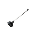 Vileda Rubber Toilet Plunger with Handle - 18-1/2" x 7 7/8" x 9-1/2" - Black/Silver-Bowl plunger