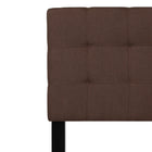 Flash Furniture - Tête de lit Bedford grand touffetée et rembourrée en tissu brun foncé-Rembourrage en tissu brun foncé