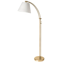 Dainolite Felix Modern Incandescent Adjustable Floor Lamp - 1 Light - Aged Brass with White Shade -Aged Brass