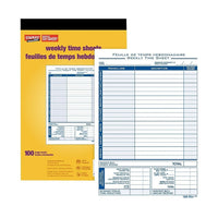 Staples Bilingual Timesheet Book with Carbon Sheets - Bilingual - 5-3/8" x 8" - 100 Sheets-Accurately captures all information about hours worked, deductions and payment of employees