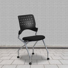 Flash Furniture HERCULES Series Ladder Back Mahogany Wood Restaurant Chair - Black Vinyl Seat - 2 Pack-CA117 Fire Retardant Foam