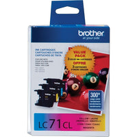 Brother LC71 Colour Ink Cartridges, Combo Pack (LC713PKS)-Yields up to 300 pages total
