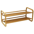 Oceanstar SR1224 2 Tier Bamboo Shoe Rack-Carbonized bamboo finish