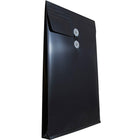 JAM Paper Plastic Envelopes with Button and String Tie Closure, Legal Open End, 9.75 x 14.5, Black Poly, 12 Pack (119B1BL)-Size: 10-1/4" x 14-1/2"