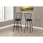Monarch Specialties - 2375 Tabouret De Bar - Lot de 2 /Pivotant/ Siege Simili-Cuir Noir - Paquet de 2-Ensemble de deux (2) tabourets contemporaines
