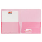 JAM Paper Plastic See Through Two Pocket Folder, Red, 12 Pack (381reddg)-2 pocket