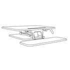 Heartwood 100-DTHA Sit-To-Stand Adjustable Height Desk Riser, Black-Dimensions Riser: 6.5 - 16.75" H x 26.75" W x 20.5" D, Keyboard: 26.75" W x 8.5" D