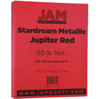 JAM Paper Metallic Paper, 8.5" x 11", 80lb Stardream Jupiter Red , 100 Pack (173SD8511JUG)-Jupiter red