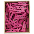 JAM Paper Wood Clothing Pin Clips, Small 7/8, Fuchsia Pink, 3 Packs of 50, 150 Total (230729139g)-50 pins/clips per pack
