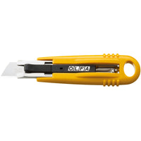 OLFA SK-4 Semi-Automatic Self-Retracting Safety Knife - Yellow-Semi-automatic safety knife