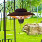 ENER-G+ HEA-22000HBR Outdoor Hanging Infrared Heater-Uses standard 110V/60Hz outlet with 2 wattage levels of 750 and 1500 watts. The"Red Hot" infrared bulb lasts approximately 5000 hours