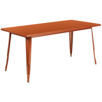Flash Furniture 31.5" x 63" Rectangular Copper Metal Indoor-Outdoor Table-Metal Cafe Table