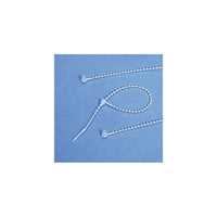 Tag Finishing Options, Beaded Nylon Ties, Manila, 100 Pack-Style - Hole with Wire