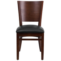 Flash Furniture HERCULES Series King Louis Chair with Tufted Back, Black Vinyl Seat & Black Frame - 2 Pack-Set of 2 Wood Dining Chairs