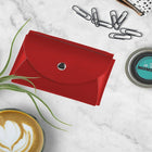 JAM Paper Leather Business Card Case, Round Flap, Red, 5 Pack (2233317457g)-Portfolio flap: Round