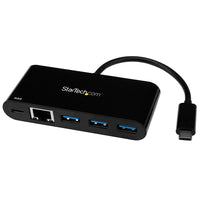 StarTech 3-Port USB-C Hub with Gigabit Ethernet and Power Delivery, USB-C to 3 x USB-A-Expand your laptop or MacBook connectivity through USB-C by adding three USB-A ports (5 Gbps) and a GbE RJ45 port
