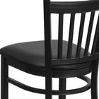 Flash Furniture – Tabouret bar/restaurant Hercules en métal noir, dossier à traverses verticales, siège vinyle noir-Siège rembourré en mousse épaisse de 2.5 pouces