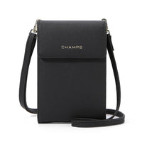 Champs RFID Blocking Smartphone Bag - Black-Material: Faux Leather