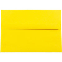 JAM Paper A7 Invitation Envelopes, 5.25 x 7.25, Brite Hue Yellow Recycled, 100 Pack (96326g)-Yellow