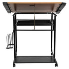 Flash Furniture Adjustable Drawing & Drafting Table with Black Frame & Dual Wheel Casters-.75" Thick Top