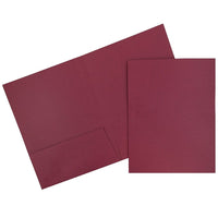 JAM Paper 2 Pocket Linen Folders, Burgundy, 25 Pack-Burgundy Linen Folders