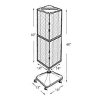 Azar Displays 40" x 14" x 14" 4-Sided Interlocking Pegboard Floor Display with Wheels, Clear (701436-CLR)-Dimensions: 40"H x 14"W x 14"D Unit, 5"H x 18"W x 18"D Base
