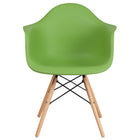 Flash Furniture Alonza Series Green Plastic Chair with Wooden Legs-Accent Side Chair