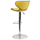 Flash Furniture 17 1/2" x 17 1/2" Cozy Mid-Back Vinyl Adjustable Bar Stool W/Chrome Base, Yellow, 2 Pack-Mid-Back Design