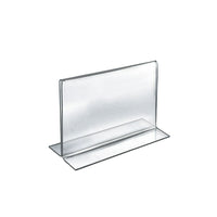 Azar Displays – Porte-affiche horizontal recto/verso en acrylique sur pied, 8 x 10 po, transparent, 10/paquet (152719)-Ce porte-affiche sur pied est idéal pour les présentoirs sur tables de restaurants et pour les comptoirs d’accueil dans les hôtels