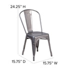 Flash Furniture Clear Coated Metal Indoor Stackable Chair-Plastic Caps on cross brace protect finish when stacked