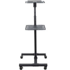 StarTech.com Mobile Projector and Laptop Stand - Portable Presentation Cart-BOTTOM TRAY: Ventilated tray helps keep media devices cool, Has a surface of 14.3" x 11.8" (36.3cm x 30cm) and it sits at 27" (68.5cm) tall