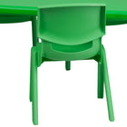 Flash Furniture 24"W x 48"L Rectangular Green Plastic Height Adjustable Activity Table Set with 4 Chairs-Primary Green Colour