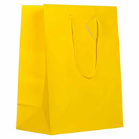 JAM Paper - Sacs cadeaux avec poignées en corde - Grand - 10 x 13 x 5 - Jaune mat - 3/paquet-Couleur: Jaune Mat