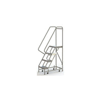 Tri-Arc Manufacturing – Échelle roulante en aluminium, larg. de marche de 16 po, marche de type strié, 4 marches (WLAR104164)-Nombre de marches : 4