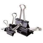 Staples Binder Clips - Assorted Sizes - Black - 60 Pieces-Tempered steel clips built for long-term durability