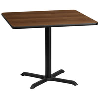 Flash Furniture 36'' Square Laminate Table Top, Walnut with 30'' x 30'' Table-Height Base (XUWA3636T3030)-Hospitality Table