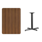 Flash Furniture 30'' x 42'' Rectangular Laminate Table Top, Walnut with 22'' x 30'' Table-Height Base (XUWA3042T2230)-Top Size: 30"W x 42"L