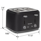 Kenmore 4-Slice Toaster with Dual Controls - Matte Black & Gray-Two attached crumb trays flip down for easy emptying