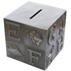 Elegance ABC Block Money Bank, Pewter-Plated (80881)-Piggy bank