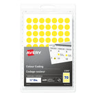 Avery Removable Colour Coding Labels - 1/2" - Yellow - 420 Pack-Colourful labels to easily identify items