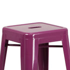 Flash Furniture 30" High Backless Purple Indoor-Outdoor Barstool-Stacks up to 10 Chairs High