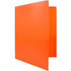 JAM Paper Plastic Heavy Duty 3 Hole Punched 2 Pocket School Folders, Orange, 108 Pack (383HHPORA)-Size: 9-1/2" x 11-1/2"