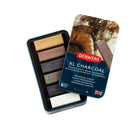 Derwent XL Charcoal Blocks - Metal Tin - 6 Pack-Blocks of chunky charcoal offer a wealth of creative possibilities