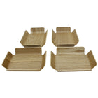 Cathay Importers Bentwood plateau rectangulaire, 8” L x 6” P x 2” H, ensemble de 4-Style contemporain de milieu du siècle