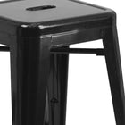 Flash Furniture 24" High Backless Black Metal Indoor-Outdoor Counter Height Stool with Square Seat-500 lb. Weight Capacity
