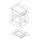 Monarch Specialties 3197 Accent Table - 23"H/Espresso With A Glass Holder-Spacious table top and bottom shelf for additional storage