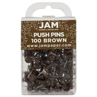 JAM Paper – Punaises, brun chocolat, 3 paquets de 100, total de 300 (222419049g)-Métal