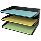 Merangue Metal 3-Tier File Shelf - Letter Size - Black-Metal construction for increased durability against normal wear and tear