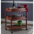 Winsome Wood Albert Entertainment Cart (94138)-Slatted shelf